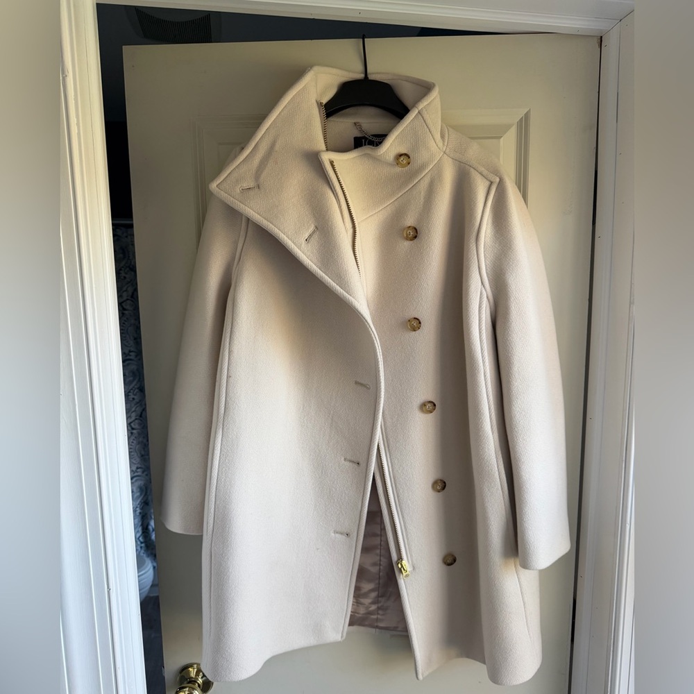 Elegant Cream Wool Coat